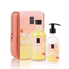 Lavish Care PROMO Xmas Merry Lemon Tart Bath & Shower Αφρόλουτρο Gel 500ml & Glitter Body Lotion Ενυδατικό Γαλάκτωμα Σώματος 300ml & ΔΩΡΟ Νεσεσέρ