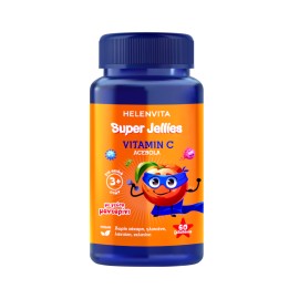Helenvita Super Jellies Vitamin C & Acerola για Παιδιά άνω των 3 Ετών Ενίσχυση του Ανοσοποιητικού & Νευρικού Συστήματος Γεύση Μανταρίνι 60 ζελεδάκια