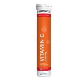 Leriva Immuvit Vitamin C 1000mg για την Καλή Λειτουργία του Ανοσοποιητικού με Γεύση Πορτοκάλι 20 Αναβράζοντα Δισκία