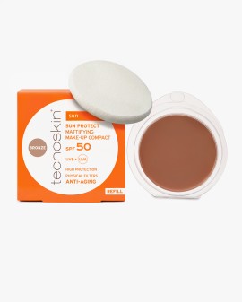 Tecnoskin Sun Protect Mattifying SPF50 Refill Αντηλιακό Compact Make Up Προσώπου Bronze Ανταλλακτικό 10gr