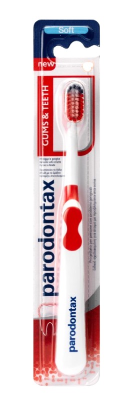 Parodontax Gums & Teeth, Οδοντόβουρτσα για Ούλα που Αιμορραγούν, Μαλακή Χρώματος:Κόκκινο 1 Τεμάχιο
