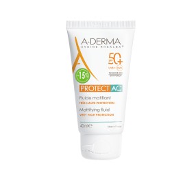 A-Derma Protect AC SPF50+ Λεπτόρρευστη Αντηλιακή Κρέμα Προσώπου για Ματ Αποτέλεσμα 40ml [Sticker -15% Επί Του Είδους]