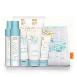Intermed PROMO Luxurious Sun Care Mykonos Αντηλιακό Σώματος SPF30 75ml & After Sun Τζελ 75ml & Λάδι Μαυρίσματος SPF6 50ml & Ενυδατικό Mist Προσώπου & Σώματος 50ml & Αντηλιακή Κρέμα Προσώπου SPF50 40ml & Νεσεσέρ
