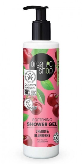 Natura Siberica Organic Shop Softening Shower Gel Cherry and Blueberry Απαλό Αφρόλουτρο με Κεράσι & Μύρτιλο, 280ml