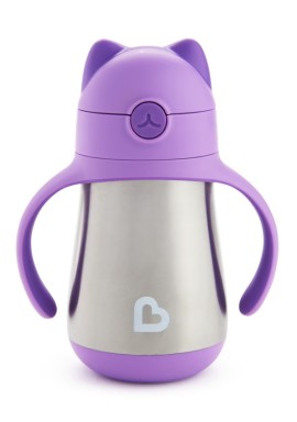 Munchkin Cool Cat Μωβ Ισοθερμικό Παγούρι με Λαβές & Καλαμάκι για 18m+ 237ml