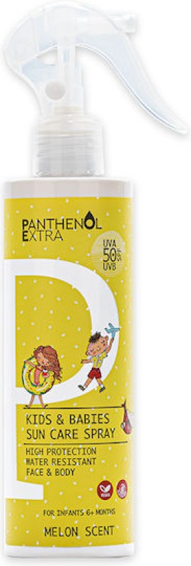 Medisei Panthenol Extra Kids & Babies Sun Care Spray SPF50 Υψηλή Αντηλιακή Προστασία, Ανθεκτικότητα στο Νερό με Άρωμα Πεπόνι 250ml