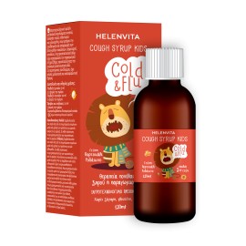 Helenvita Cold & Flu Cough Sypup Kids Παιδικό Σιρόπι άνω των 3 Ετών για Παραγωγικό & Ξηρό Βήχα 120ml