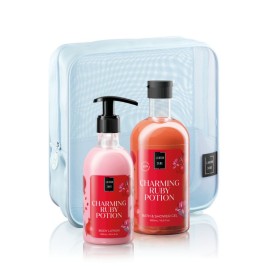 Lavish Care PROMO Charming Ruby Potion Shower Gel με Άρωμα Ρόδι 500ml & Body Lotion 300ml & Μπλε Νεσεσέρ