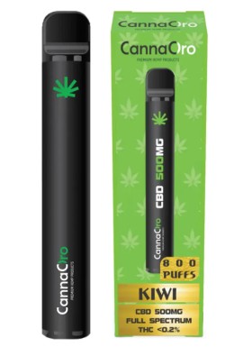 CannaOro CBD Vape 500mg Kiwi Συσκευή Ατμίσματος Προγεμισμένη με Υγρό Αναπλήρωσης 2ml
