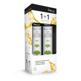Inoplus PROMO Multi + Q10 + Gingko Biloba Πολυβιταμίνη για Σωματική, Πνευματική Ενέργεια, Τόνωση & Ευεξία Πορτοκάλι 2x20 Αναβράζοντα Δισκία