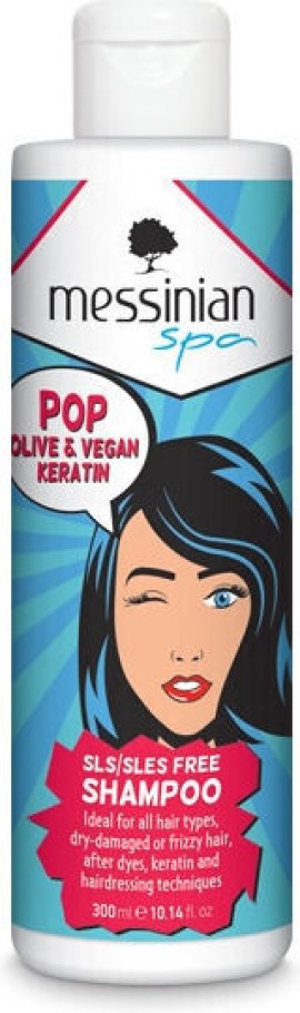 Messinian Spa Pop Olive & Vegan Keratin Σαμπουάν για Βαμμένα Μαλλιά 300ml