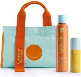Intermed PROMO Luxurious Sunscreen Face Serum SPF30 Αντηλιακός Ορός Προσώπου 50ml & Suncare Antioxidant Sunscreen Invisible Spray SPF30 Αντηλιακό Προσώπου & Σώματος 200ml & Τσαντάκι Παραλίας