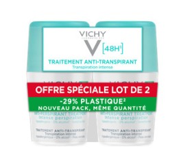 Vichy PROMO Deodorant Intensive Anti Perspirant Αποσμητικό Roll on 48ωρης Προστασίας 2x50ml