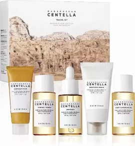 Skin1004 PROMO Madagascar Centella Travel Kit Centella Ampoule Foam 30ml - Light Cleansing Oil 30ml - Toning Toner 30ml - Ampoule 30ml - Soothing Cream 30ml
