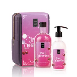 Lavish Care PROMO Xmas Jingle Cherry Rum Shower Αφρόλουτρο Gel 500ml & Jingle Cherry Rum Glitter Body Lotion Ενυδατικό Γαλάκτωμα Σώματος 300ml & ΔΩΡΟ Νεσεσέρ