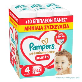 Pampers MSB Premium Care Pants Μέγεθος 4 [9-15kg] 124 Πάνες Βρακάκι