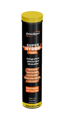 EthicSport Super Hydro Tabs Lemon Ηλεκτρολύτη για Άμεση Ενυδάτωση Λεμόνι 20 Αναβράζοντα Δισκία