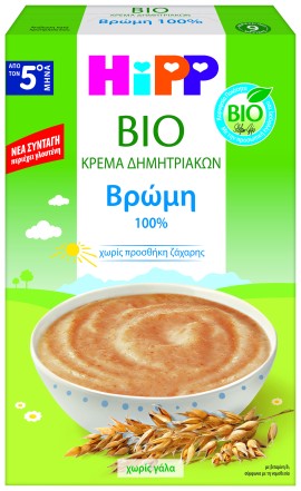 Hipp BIO Κρέμα με Βρώμη Χωρίς Γάλα με Γλουτένη για Βρέφη από τον 5ο Μήνα 200gr