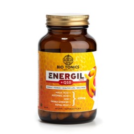 Bio Tonics Energil Plus Q10 με Βιταμίνη C, Μηλικό οξύ, Ginseng & Βασιλικό Πολτό για τη Μείωση της Κόπωσης 60 Κάψουλες