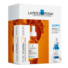 La Roche Posay PROMO Pure Vitamin C12 Serum Λάμψης 30ml - ΔΩΡΟ Hyalu B5 Eye Serum Γέμισμα Ρυτίδων στα Μάτια 5ml