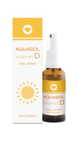 Aquasol Vitamin D Oral Spray 400IU Συμπλήρωμα Διατροφής Βιταμίνη D σε Μορφή Spray Φράουλα 15ml