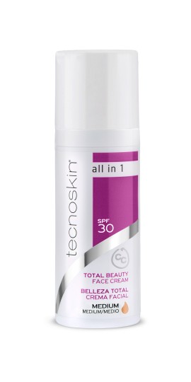 Tecnoskin Total Beauty SPF30 Face Cream Medium Απόχρωση Κρέμα Προσώπου All in 1 50ml