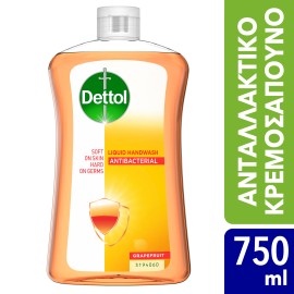 Dettol Ανταλλακτικό Υγρό Κρεμοσάπουνο Grapefruit 750ml