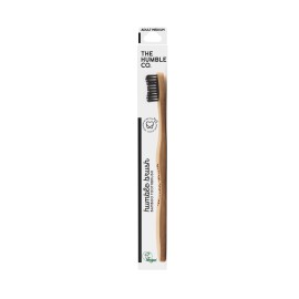The Humble Co. Bamboo Toothbrush Adult Black Medium Οδοντόβουρτσα Ενηλίκων από Μπαμπού Μαύρη Μέτρια 1 Τεμάχιο