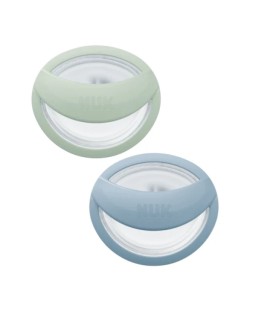 Nuk Perfect Match Πιπίλα Σιλικόνης για 0-6m Πράσινο-Μπλε με Θήκη 2 Τεμάχια