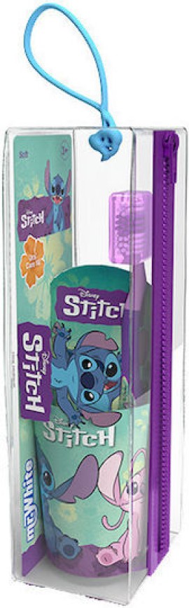 Mr. White PROMO Stitch Οδοντόβουρτσα Μαλακή 4+ με Βεντούζα & Καπάκι 1 Τεμάχιο & Οδοντόκρεμα με Ήπια Γεύση Μέντα 75ml & ΔΩΡΑ Ποτηράκι & Κασετίνα