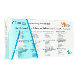 AllTest SARS-CoV-2 and Influenza A/B Antigen Combo Rapid Test Ανίχνευσης Αντιγόνων Covid-19 & Γρίπης A/B με Ρινοφαρυγγική Δειγματοληψία 1 Τεμάχιο