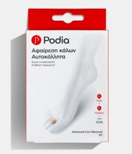 Podia Αυτοκόλλητα Επιθέματα για Αφαίρεση Κάλων One Size 6 Αυτοκόλλητα Επιθέματα + 6 Αυτοκόλλητες Ταινίες