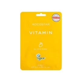 Kocostar Vitamin Face Mask Εμποτισμένη Μάσκα Αναζωογόνησης & Λάμψης Προσώπου για Όλες τις Επιδερμίδες 25ml