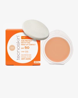 Tecnoskin Sun Protect SPF50 Mattifying Refill Αντηλιακό Compact Make up Fair Απόχρωση Ανταλλακτικό 10gr