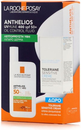 La Roche Posay PROMO Anthelios UVmune 400 Oil Control Fluid SPF50+ Αντηλιακό Προσώπου για Λιπαρές Επιδερμίδες 50ml & Toleriane Sensitive Ενυδατική Κρέμα Προσώπου 15ml