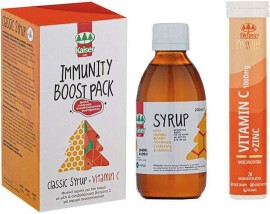 Kaiser PROMO Syrup Classic Σιρόπι για Ερεθισμένο Λαιμό και Βήχα Κλασική Γεύση 200ml & Vitaminology Vitamin C 1000mg & Zinc Συμπλήρωμα Διατροφής για το Ανοσοποιητικό Σύστημα 20 Αναβράζοντα Δισκία
