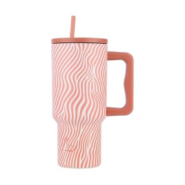 Estia Ποτήρι Θερμός με Καλαμάκι & Λαβή Straw Tumbler XL Save The Aegean Soft Ripple 900ml