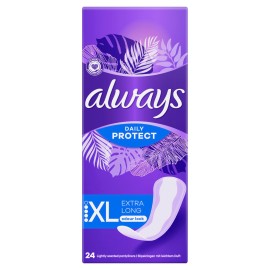 Always Daily Protect XL Σερβιετάκια Επιπλέον Μήκος Κλείδωμα Οσμών 24 Τεμάχια