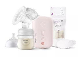 Avent Philips Μονό Ηλεκτρικό Θήλαστρο με Τεχνολογία Natural Motion Ροζ 1 Τεμάχιο - Σακουλάκια Φύλαξης Γάλακτος 5 Τεμάχια [SCF395/31]