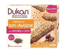Dukan Μπάρες Βρώμης με Επικάλυψη Σοκολάτας και Σπόρους Chia, 111gr