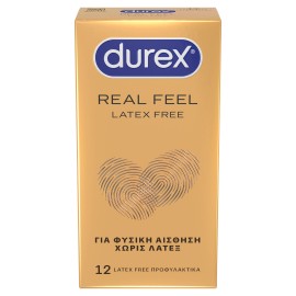 Durex Προφυλακτικά Πολύ Λεπτά Χωρίς Λάτεξ Real Feel 12 Τεμάχια