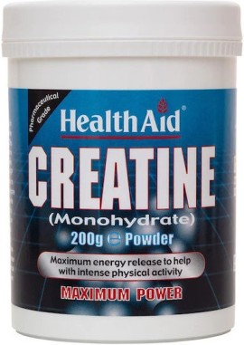 Health Aid Creatine Monohydrate Powder Συμπλήρωμα Διατροφής με Κρεατίνη 200gr