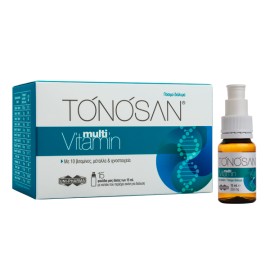 Uni Pharma Tonosan Multivitamin Πολυβιταμίνη για Ενέργεια και Τόνωση 15 Φιαλίδια x 15ml