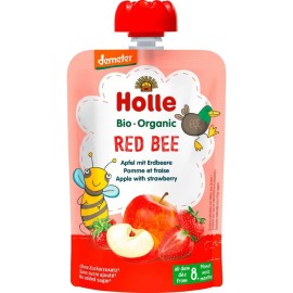 Holle Bio Φρουτοπουρές από 8m+ Μήλο & Φράουλα 100gr