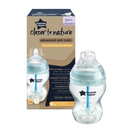 Tommee - Tippee TT AAC Bottle Slow Ne Ar Scanda Μπιμπερό Advanced Anti - Colic Μικρής Ροής για 0m+ 260ml
