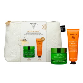 Apivita PROMO Bee Radiant Αντιγηραντική Κρέμα-Gel Προσώπου Ελαφριάς Υφής 50ml & ΔΩΡΟ Μάσκα Προσώπου Πορτοκάλι για Λάμψη της Επιδερμίδας 50ml & Νεσεσέρ