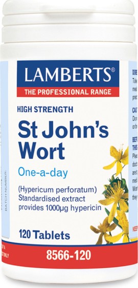 Lamberts St Johns Wort 1332mg, Φυτικό Eκχύλισμα Βαλσαμόχορτου για την Βελτίωση Συμπτωμάτων Κατάθλιψης και την Ισορροπία του Οργανισμού, 120 Ταμπλέτες