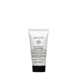 Apivita Mini 3 In 1 Cleansing Milk Face Eyes Γαλάκτωμα Καθαρισμού 3 σε 1 για Πρόσωπο & Mάτια Χαμομήλι & Μέλι 50ml
