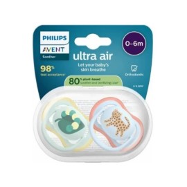Avent Philips Ultra Ορθοδοντική Πιπίλα Σιλικόνης Πράσινο/Γαλάζιο 0-6m 2τμχ
