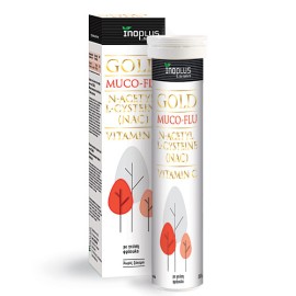 InoPlus Gold Muco-Flu N-Acetyl L-Cysteine (NAC) + Vitamin C Συμπλήρωμα για την Ενίσχυση του Ανοσοποιητικού Φράουλα 20 Αναβράζοντα Δισκία